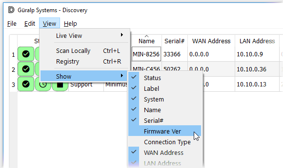 Enable firmware version display